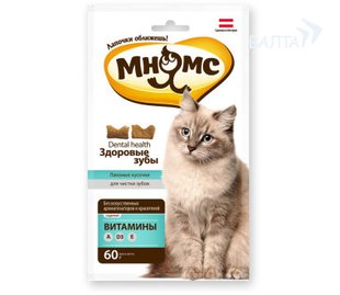 Лакомство Мнямс хрустящие подушечки для кошек "Здоровые зубы" 60 г