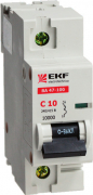 Выключатель автоматический однополюсный 1P 100А ВА47-100 10 кА х-ка С EKF mcb47100-1-100c