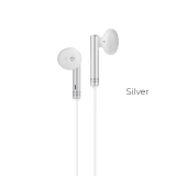 Наушники внутриканальные HOCO M22, Wired earphone, микрофон, кабель 1.2м, цвет: серебряный