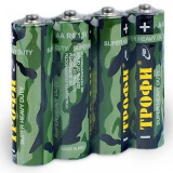 Батарейка AAA Трофи, 1.5 вольта, 250 mAh, солевая, цена за 1 штуку, мизинчик R03