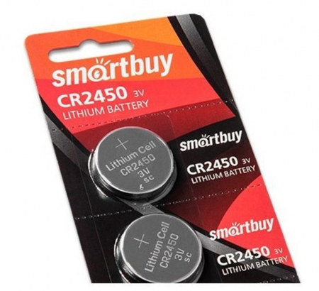Батарейка CR2450, SmartBuy, 3 Вольта, литиевая, цена за 1 штуку, хит