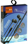 Наушники внутриканальные FaisON HP-B5, Miracle, микрофон, кнопка ответа, кабель 1.2м, цвет: чёрный
