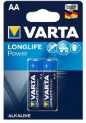 Батарейка AA Varta, 1.5 вольта, 1950 mAh, LONGLIFE Power, алкалиновая(щёлочная), цена за 1 штуку