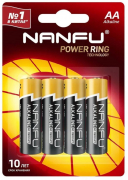 Батарейка AA Nanfu, 1.5 вольта, 2100 mAh, алкалиновая (щёлочная), цена за 1 штуку, пальчик LR06, хит
