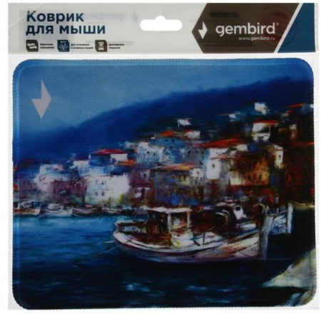 Коврик для компьютерной мыши Gembird MP-ART2, рисунок - город, размеры 22 x 18 см, ткань+резина