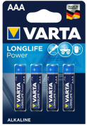 Батарейка AАA Varta, 1.5 вольта, 900 mAh, LONGLIFE Power, алкалиновая(щёлочная), цена за 1 штуку