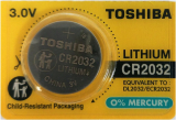 Батарейка CR2032, Toshiba, 3,0 Вольта, цена за 1 штуку