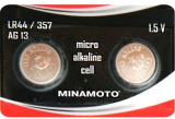 Батарейка G13 (357, L1154, LR44), Minamoto, 1.5 вольта, алкалиновая (щёлочная), цена за 1 штуку