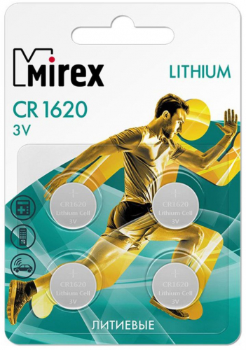 Батарейка CR1620, Mirex, 3 Вольта, литиевая, цена за 1 штуку