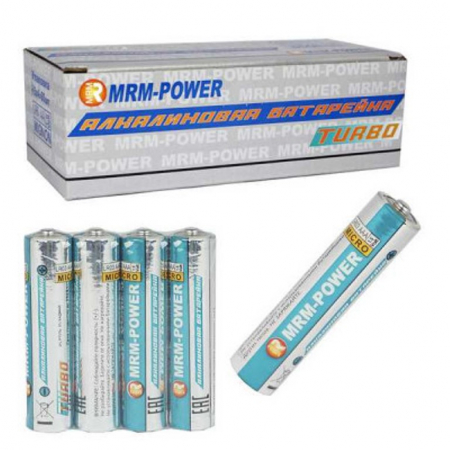 Батарейка AAA MRM-POWER, 1.5 вольта, 750 mAh, алкалиновая (щёлочная), цена за 1 штуку, мизинчик LR03