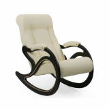 Кресло-качалка с белой обивкой модель 7 с лозой